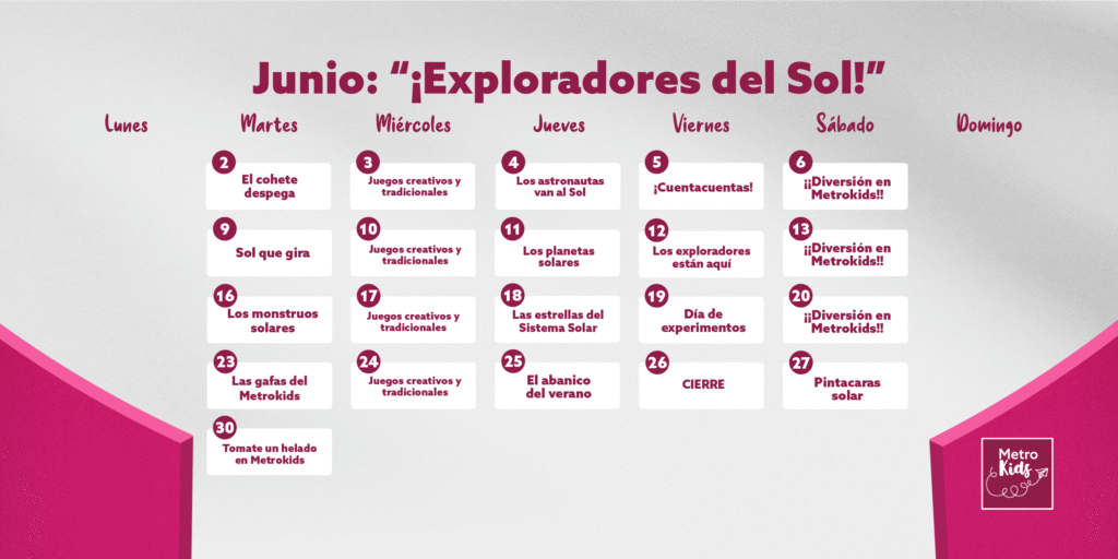 CALENDARIO METROKIDS JUNIO
